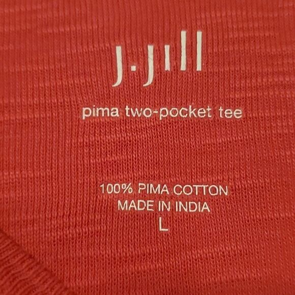 J Jill pima two pocket tee red L - Picture 2 of 5